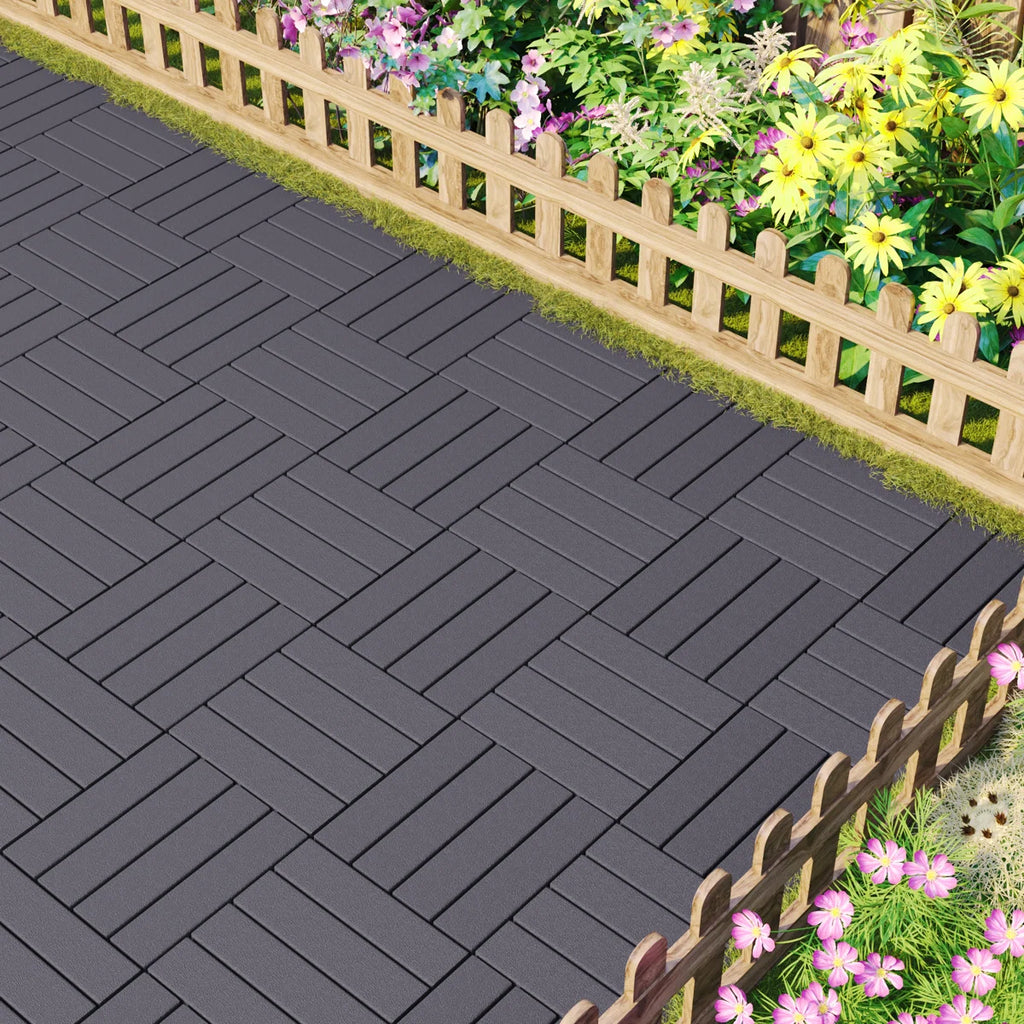 Interlocking Plastic Deck Tiles – Box of 44 Outdoor Waterproof