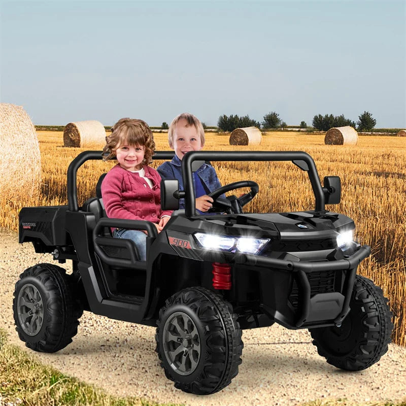 2-Seater Ride On Car Electric Dump Truck Kids UTV Car with Remote Control Electric Dump Bed Rocking Function