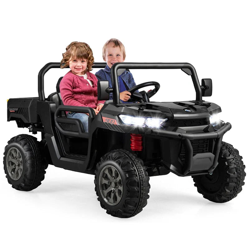 2-Seater Ride On Car Electric Dump Truck Kids UTV Car with Remote Control Electric Dump Bed Rocking Function