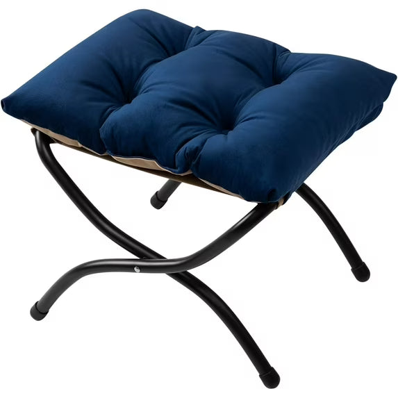 15"(H) Folding Footrest Stool - Royal Blue SHOWROOM ITEM