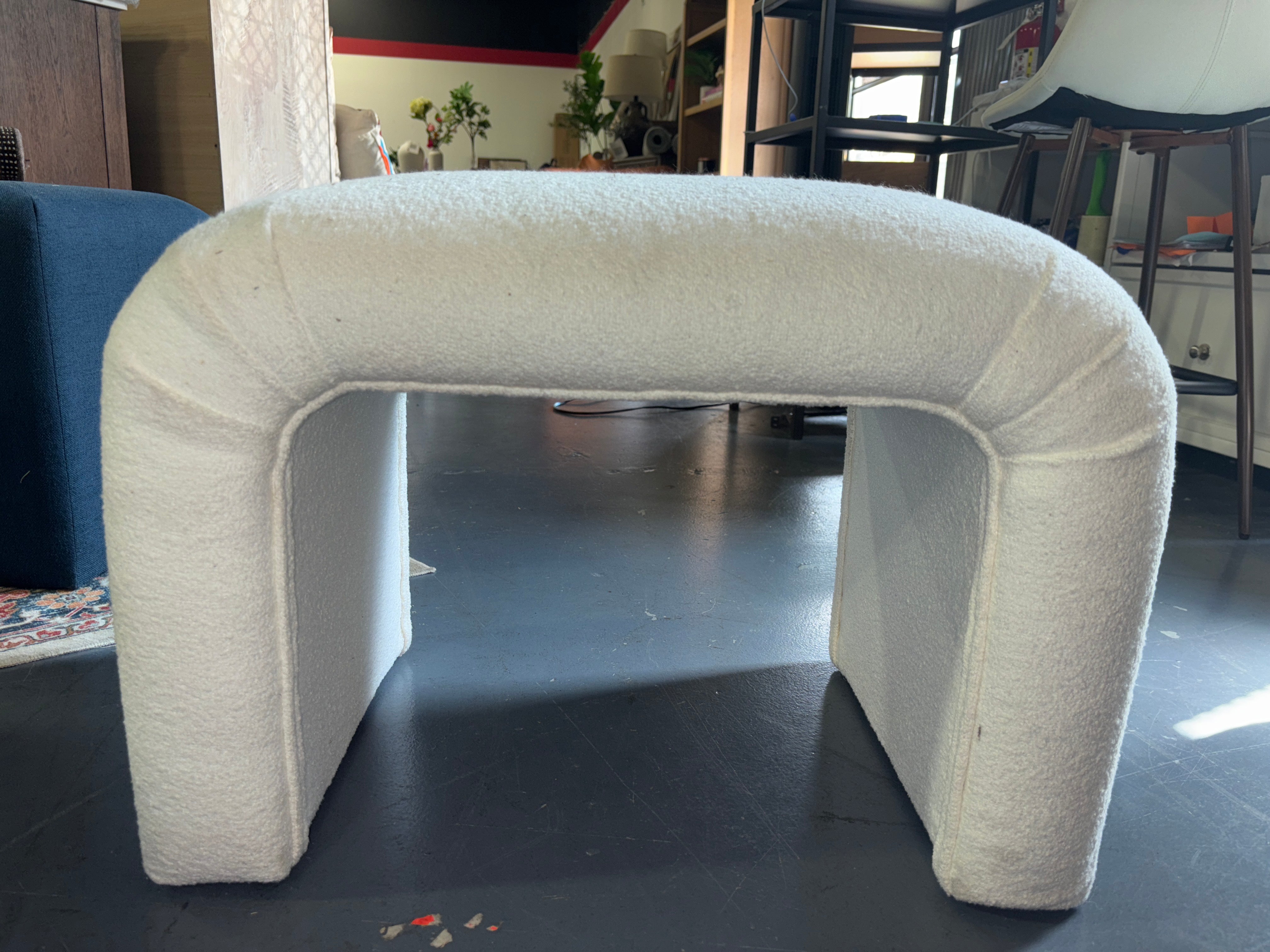 Cicely Waterfall Ottoman - Cream Boucle SHOWROOM ITEM