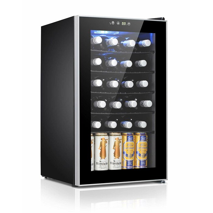 24 Bottle & 86 Can Single Zone Freestanding Beverage Cooler & Wine Refrigerator Cooler
