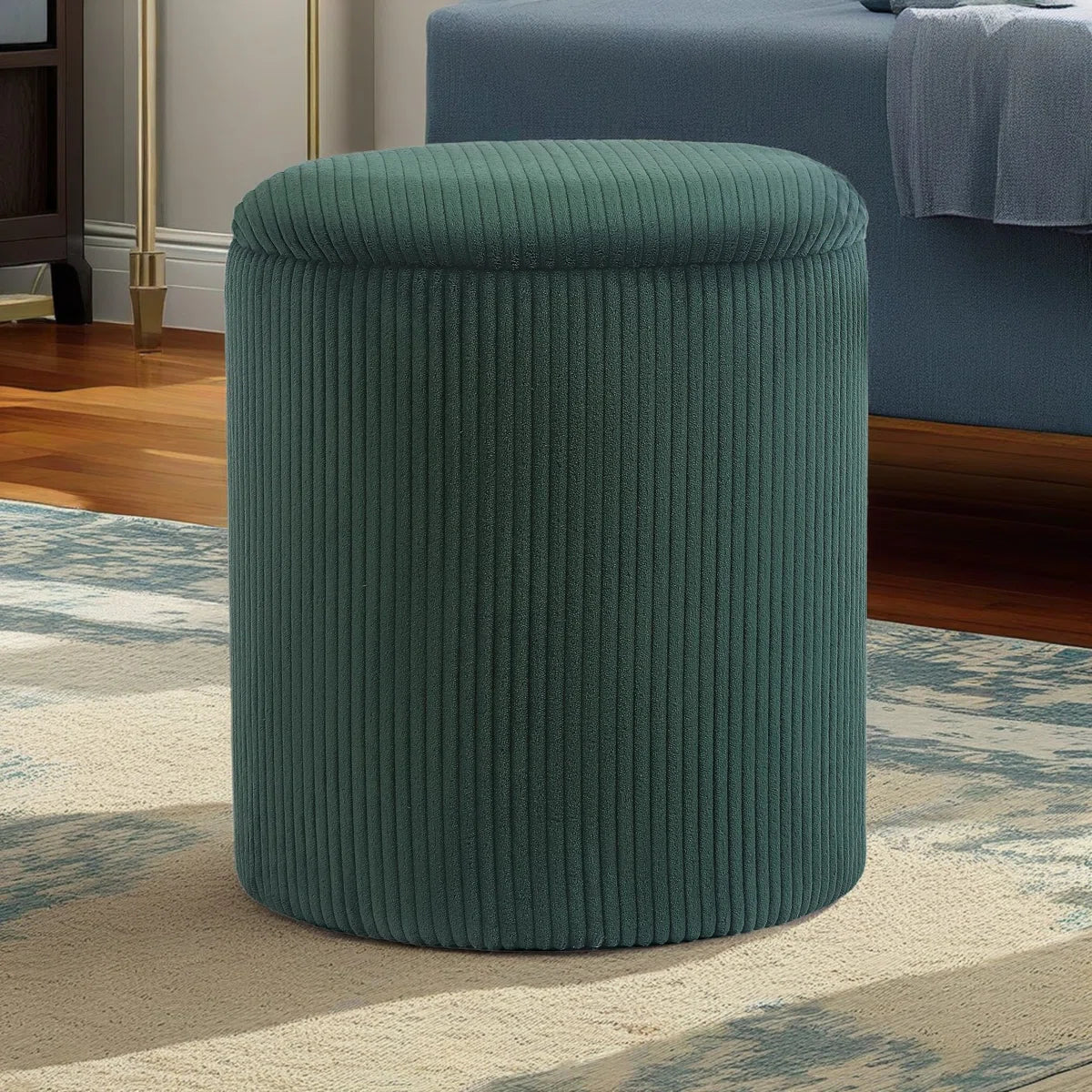16.9 Inches Height Upholstered Round Storage Ottoman SHOWROOM ITEM