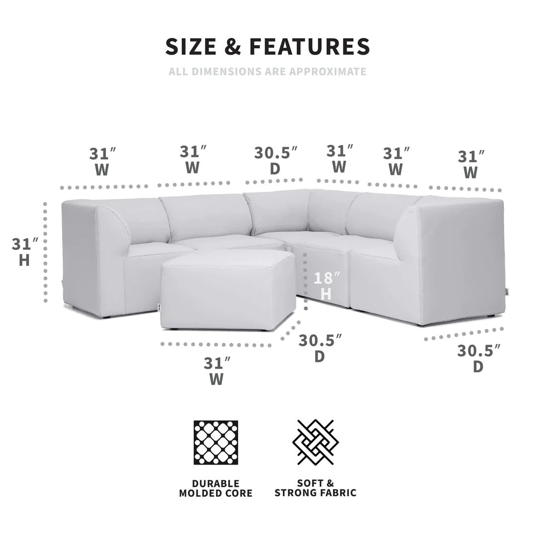 Big Joe Patio 5 Piece Sectional, (5 boxes)