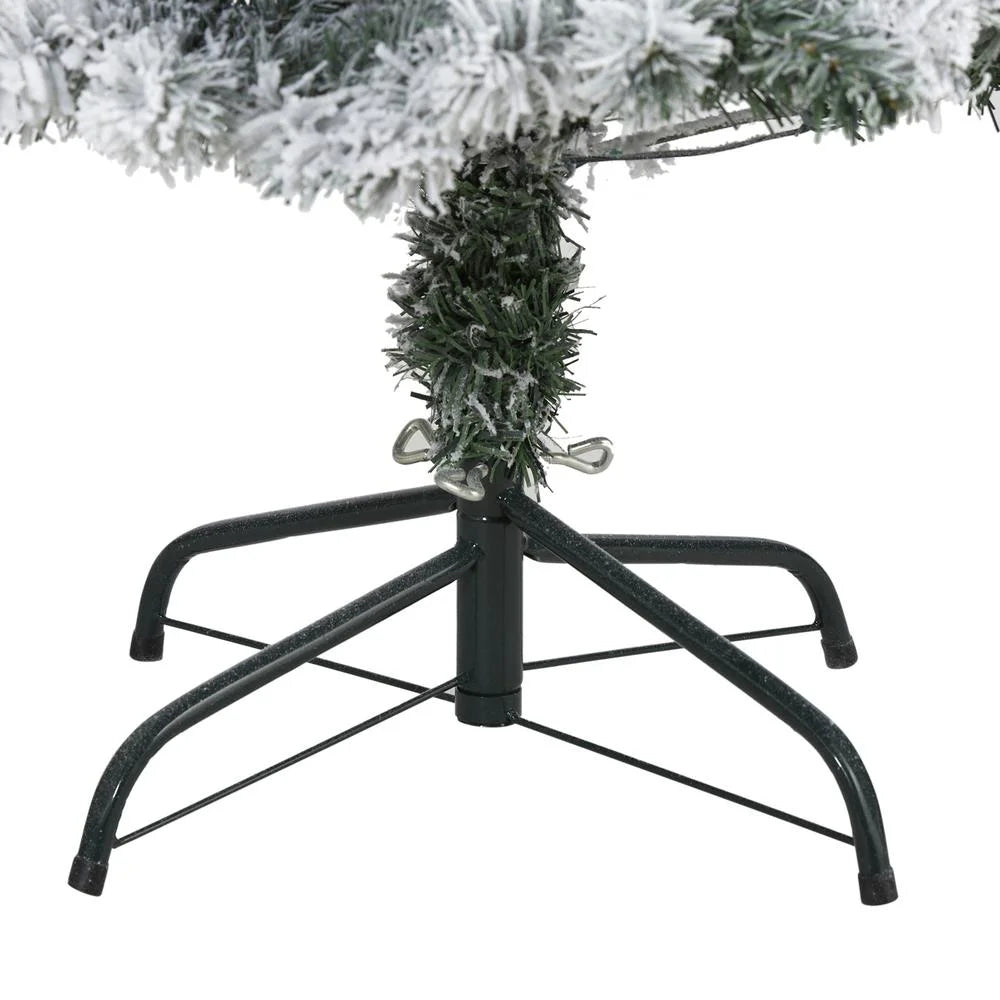 Natural Flocked Rock Springs Spruce Artificial Christmas Tree with 100 Clear LED Lights