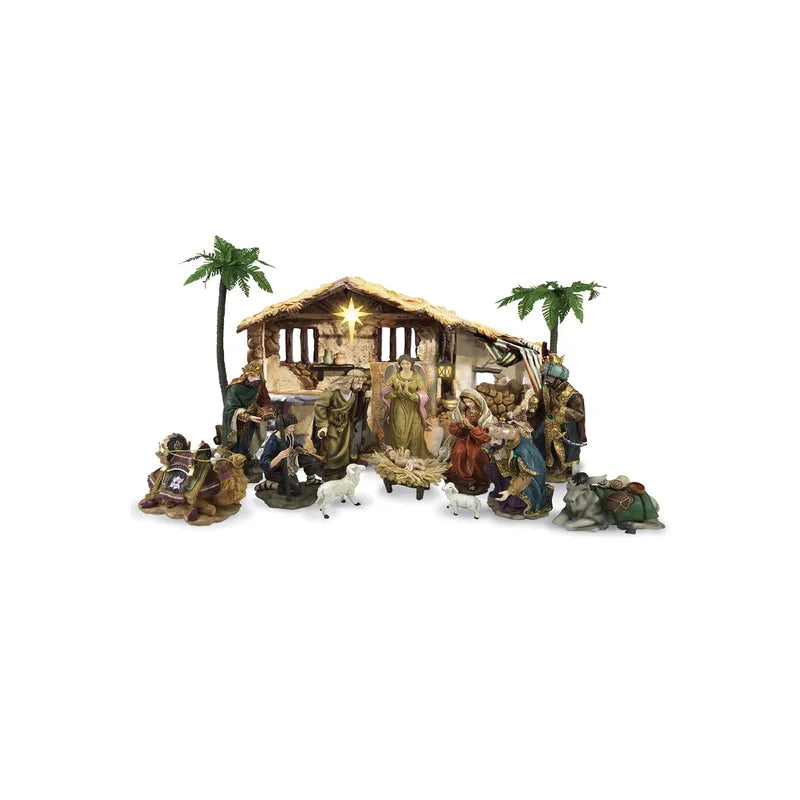 16 Piece Nativity With LED Light