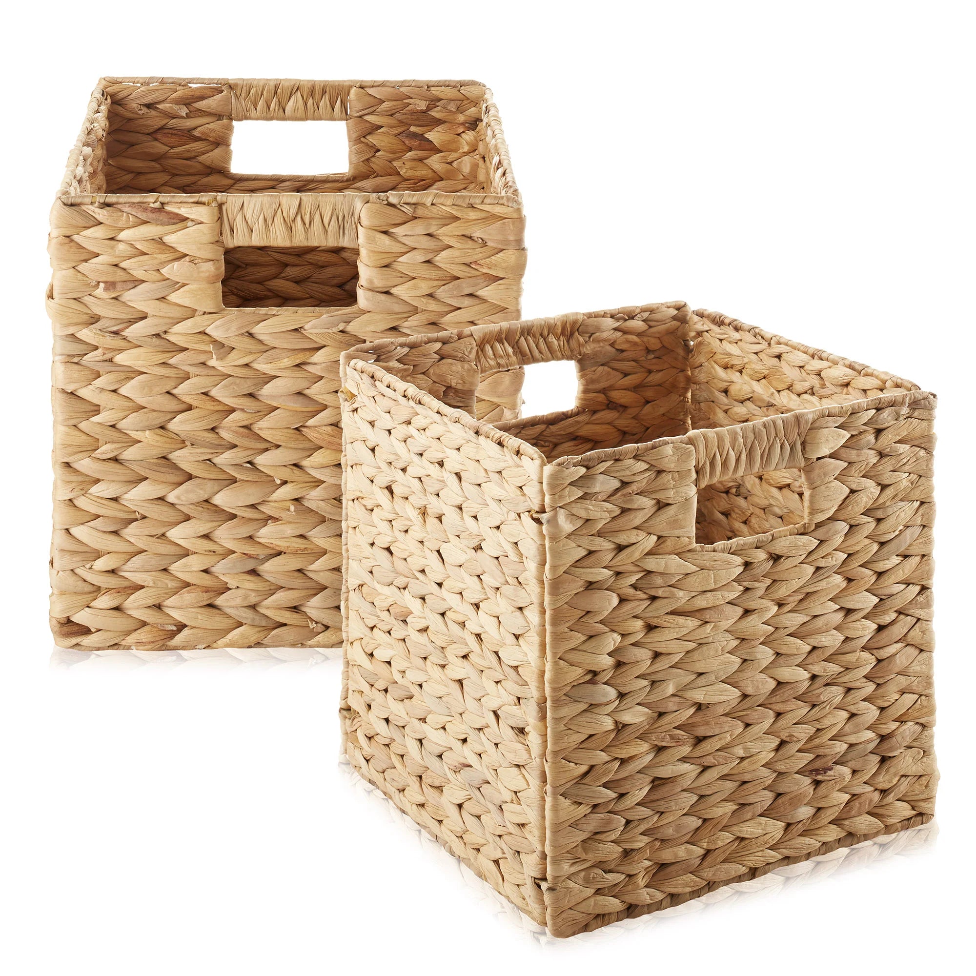 Cubes, Water Hyacinth Storage Baskets, Natural - Set of 2