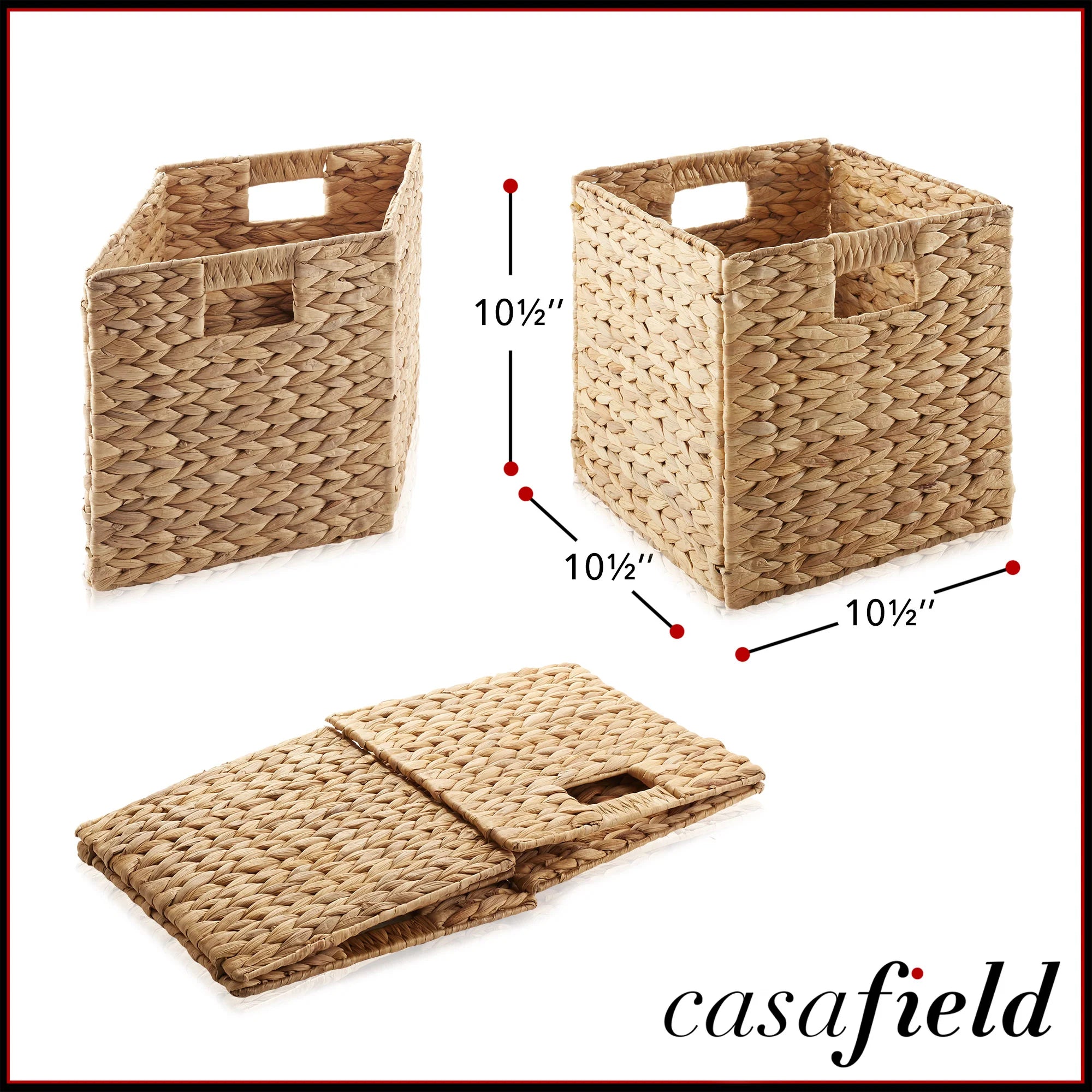 Cubes, Water Hyacinth Storage Baskets, Natural - Set of 2