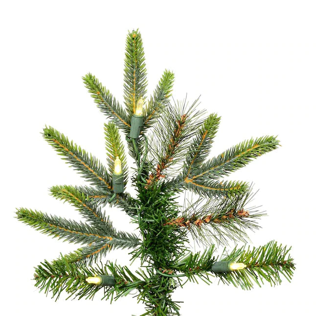 8-ft Pre-lit Traditional Slim Artificial Christmas Tree with LED Lights