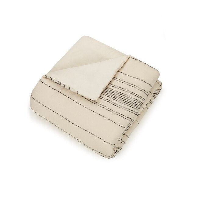 Ayesha Curry Slate stripe 3-Piece Off-white Full/Queen Comforter Set
