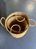 (Set of 2) Round Woven Baskets - Beige SHOWROOM ITEM