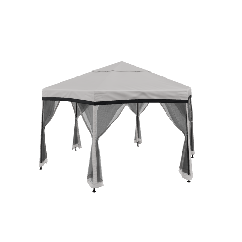 Hexagon Pop Up Gazebo with Netting
