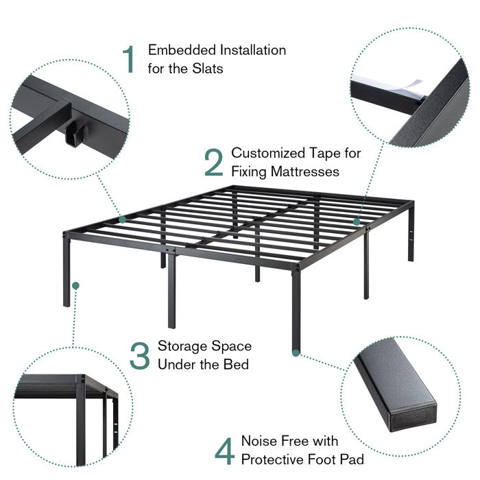 18.3'' Metal Bed Frame, Queen