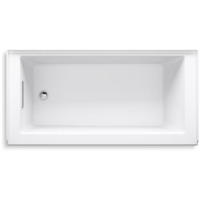 Underscore White Acrylic Rectangle Alcove Soaking Bathtub ( Right Drain )