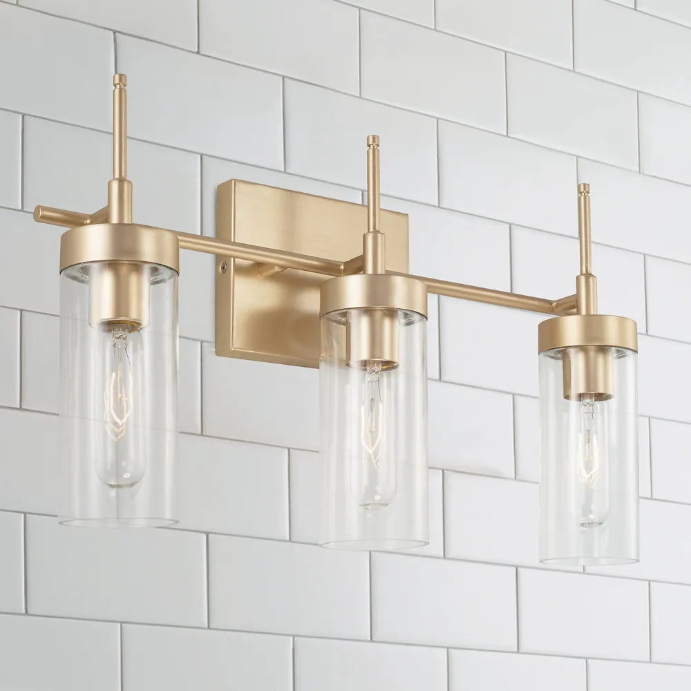 3-light Bath/ Vanity Fixture - Soft Gold