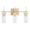 3-light Bath/ Vanity Fixture - Soft Gold