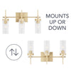 3-light Bath/ Vanity Fixture - Soft Gold
