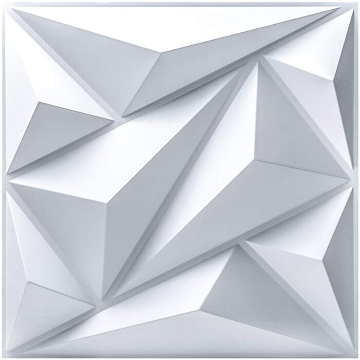 19.7" x 19.7" 3D Wall Panel in Black & White (12-pack)