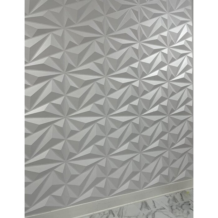 19.7" x 19.7" 3D Wall Panel in Black & White (12-pack)