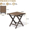 Outdoor Side Table, Aluminum End Table, Folding Side Table with Textilene, Small Patio Coffee Table (1PCS Brown)