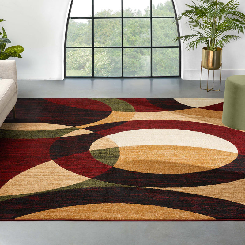 Bingo Red Modern Rug