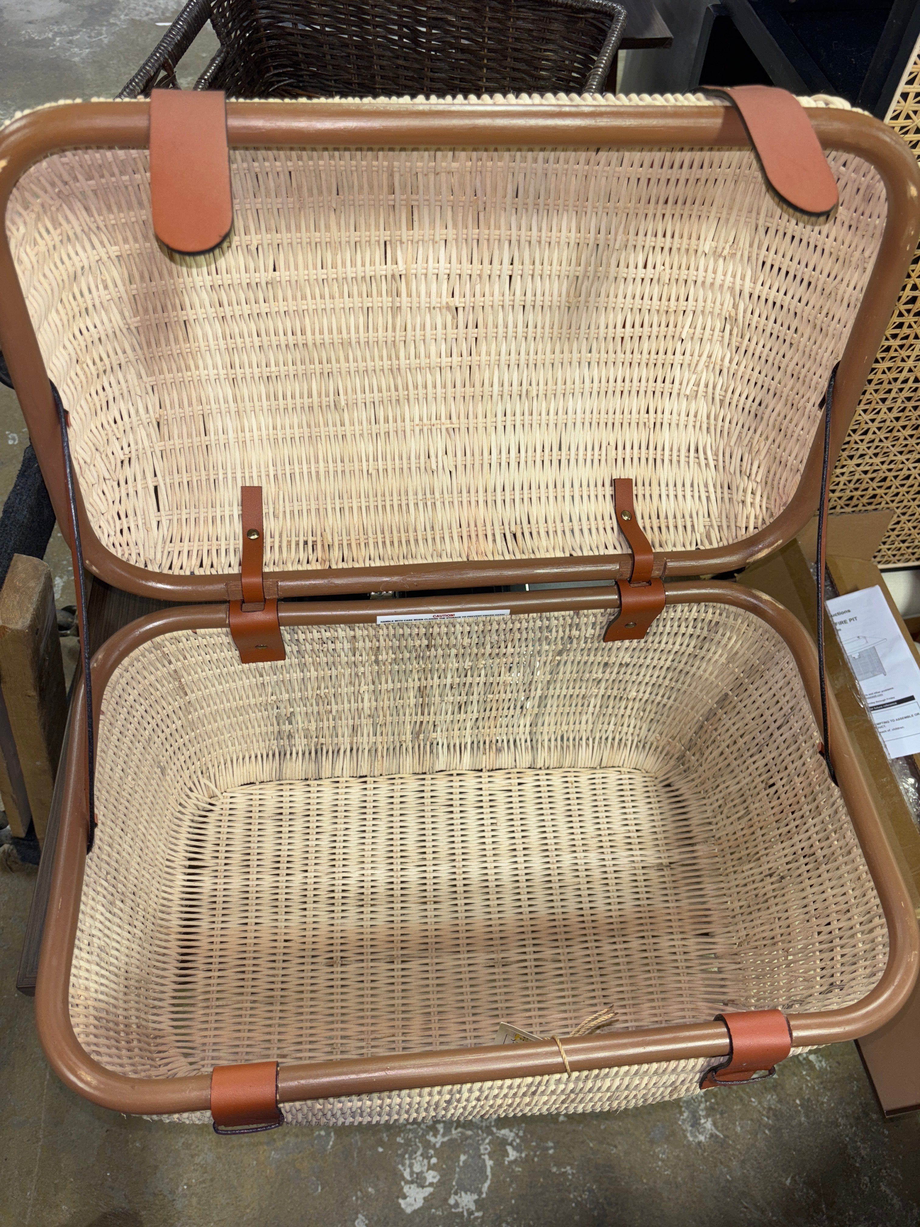 21" Woven Rattan Storage Trunk - Brown SHOWROOM ITEM
