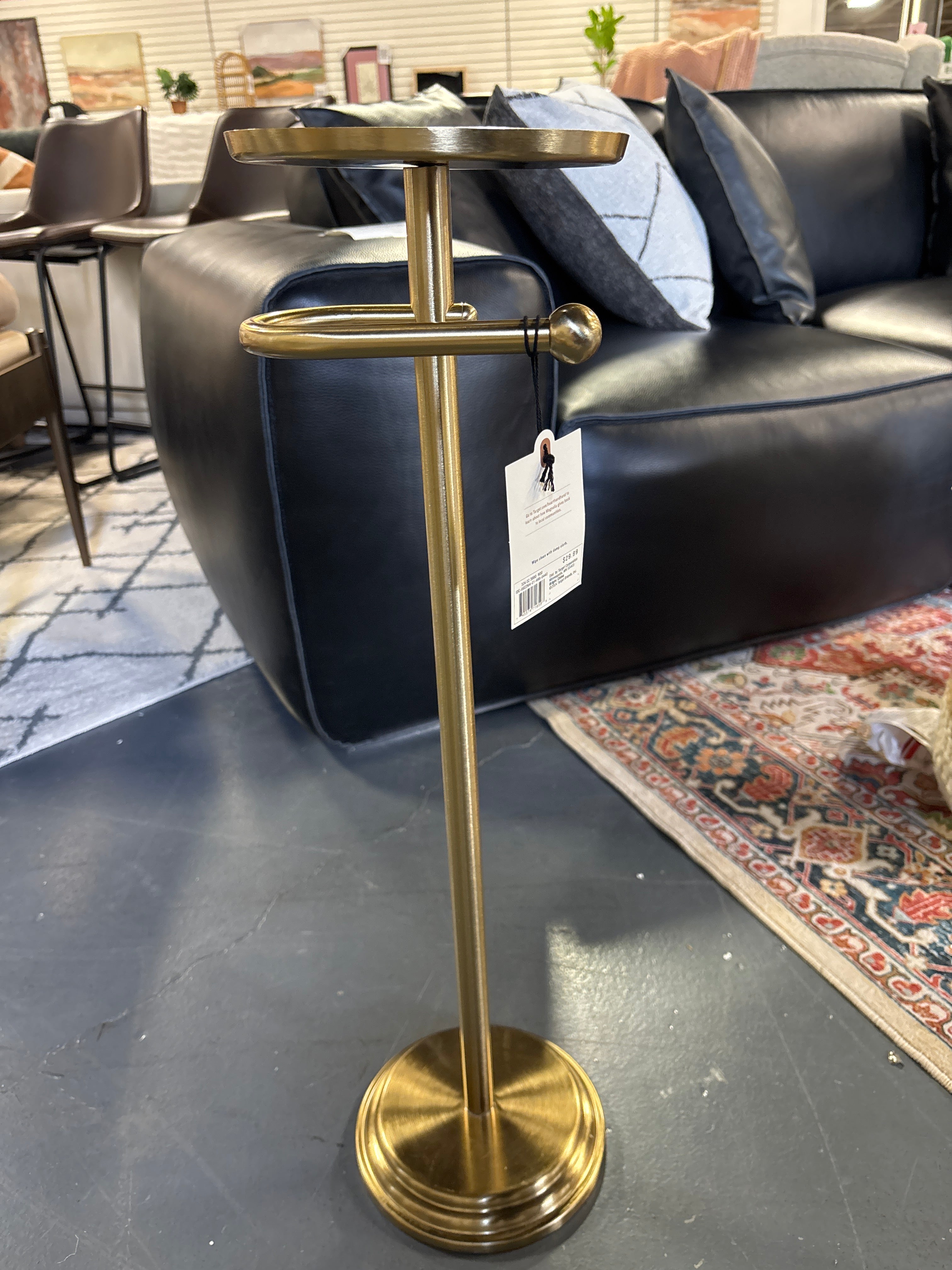 26" Brass Toilet Paper Stand Brushed Finish SHOWROOM ITEM