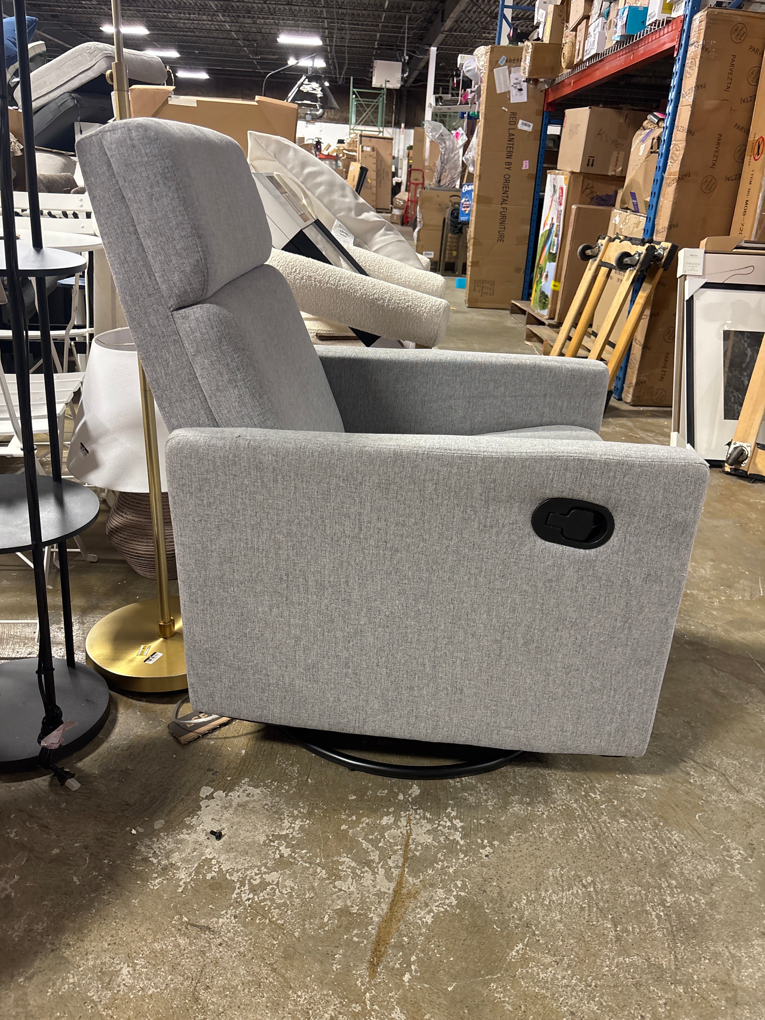 25.5"W Rocker Recliner Swivel Chair - Gray SHOWROOM ITEM