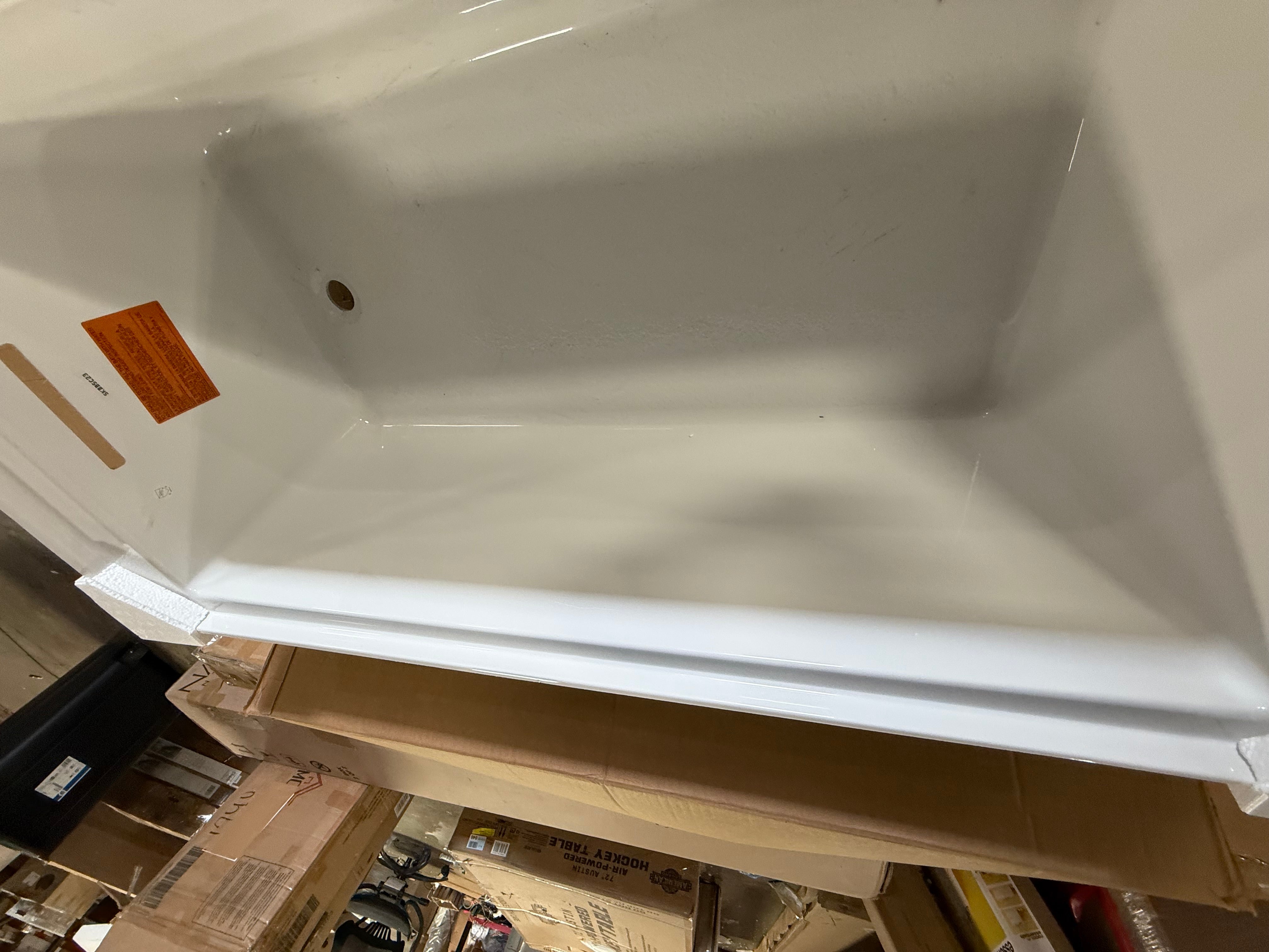 Underscore White Acrylic Rectangle Alcove Soaking Bathtub ( Right Drain )