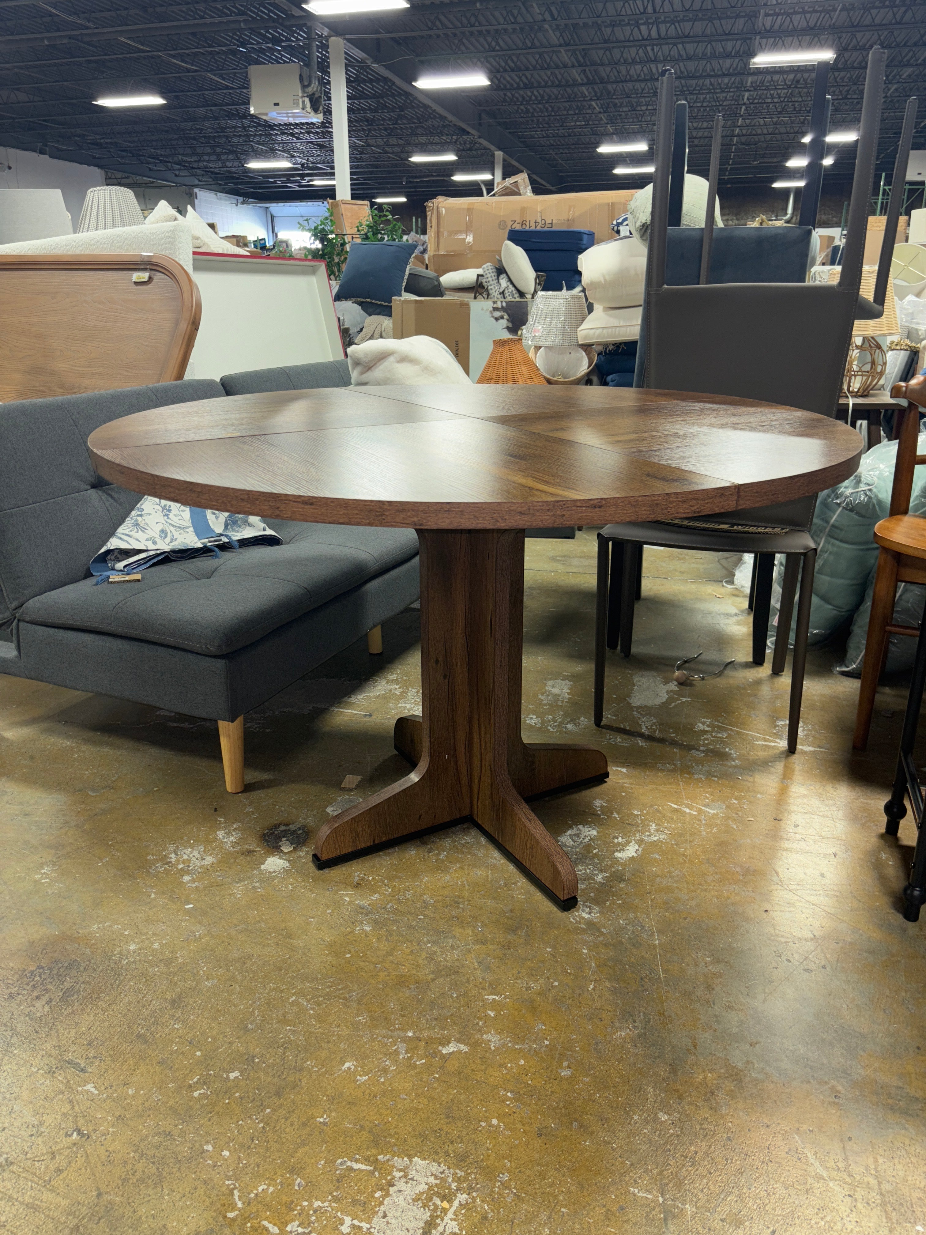 47" Round Dining Table for 4 - Brown SHOWROOM ITEM