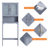 Bathroom Organizer Over The Toilet,2-Door,1 Open-Shelf - Grey