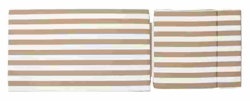 2-Piece Outdoor Chaise Lounge Cushion (Without Chaise Lounge) in Brown and White