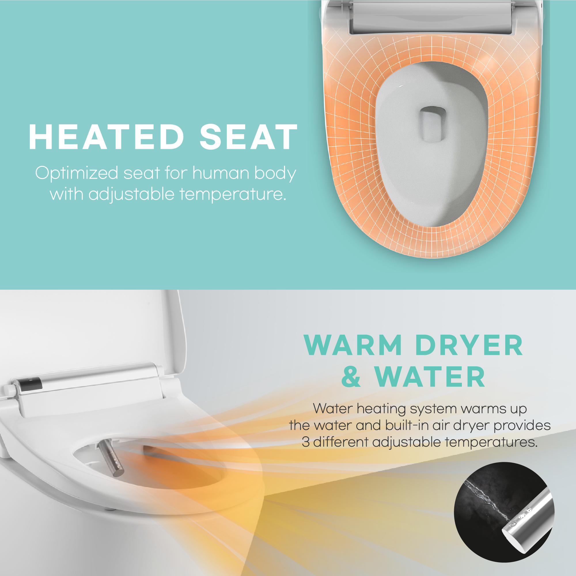 Bidet Toilet Seat (Elongated)
