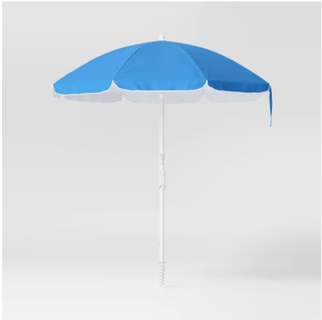 Round Outdoor Patio Beach Umbrella Blue