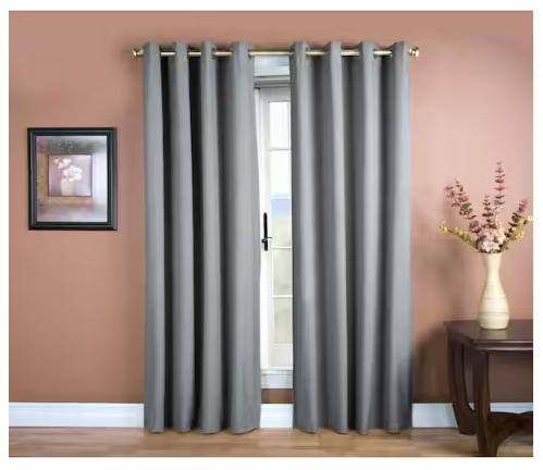 Woven Grommet Top Window Light Filtering Curtain