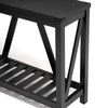A-frame Entry Console Table Long Sofa Table with Shelf - Black