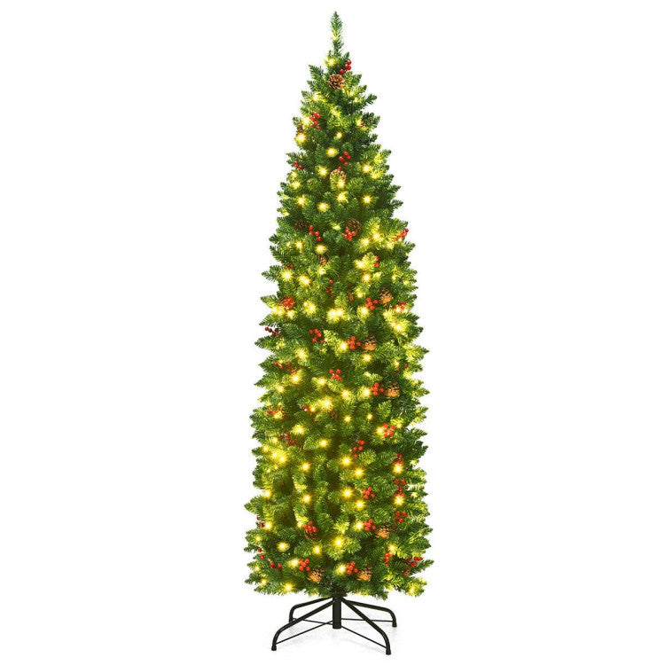 Pre-lit Hinged Pencil Christmas Tree