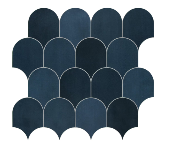 Fish Scales Green Peel and Stick Backsplash Stone Composite Tile