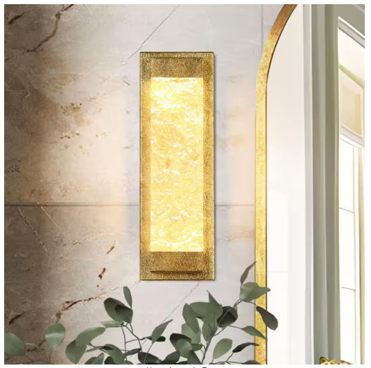 Modern 1-Light Vintage Gold Leaf LED Wall Sconce