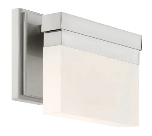 Skinny Single Light Wide Integrated LED Bathroom Sconce with Frosted Glass Diffuser