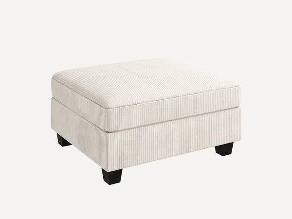 1 Piece Corduroy Modular Sectional Storage Ottoman