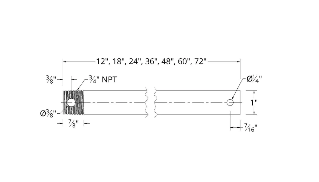 24 in. Graphite Fan Downrod for Modern Forms or WAC Lighting Fans