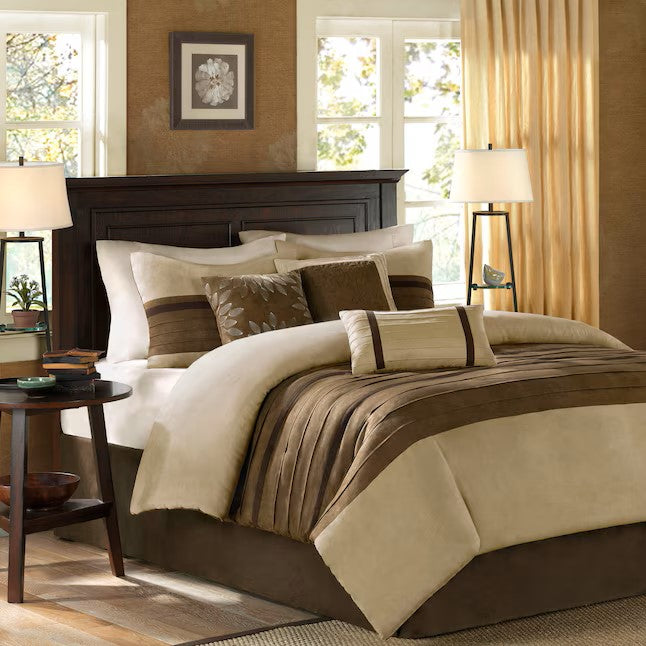 7-Piece Natural Queen Comforter Set - Queen