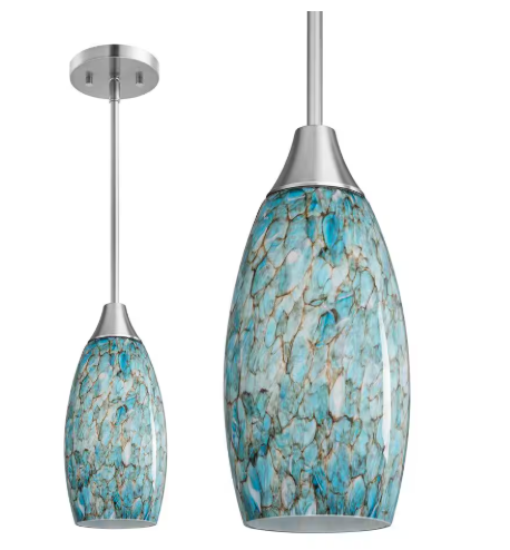 Light Blue Adjustable Rods Medium Pendant Light - Set of 2