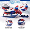 Machrus Frost Rush Snow Bike Winter Sled for Kids with Handlebar Grips, Retractable Pull Cord & Dual Foot Brakes