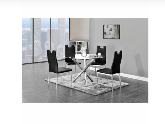 Best Master Furniture Upholstered Leather Side Chairs (Set of 2) - Black