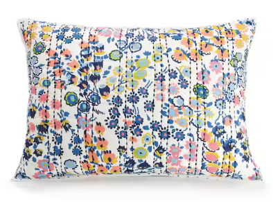 Petite Floral Blue Cotton Standard Sham