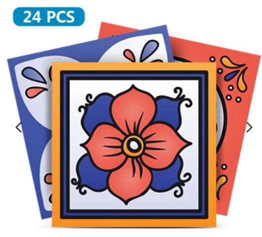 Colorful Backsplash Low-Maintenance Wall Tiles Easy to Install Stickers