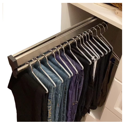 Closet Clothes Hanger Rail Pull-Out Closet Rod