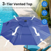 3-Tier Patio Umbrella with Tilt Adjustment Outdoor Market Umbrella Navy Blue
